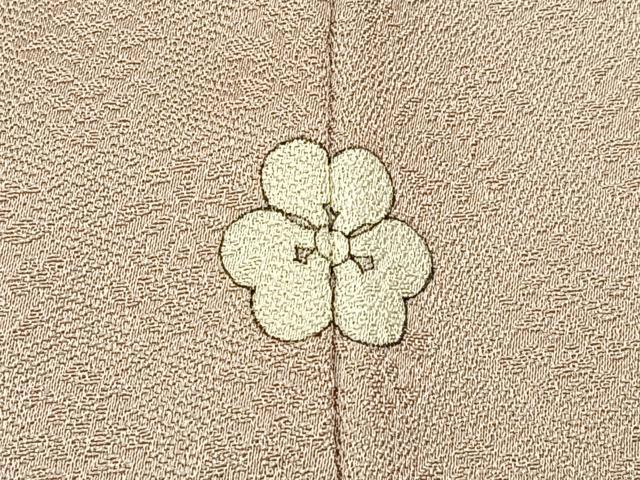 平和屋着物■上質な色無地 草花地紋 薄卵色 正絹 逸品 BAAX6764hj