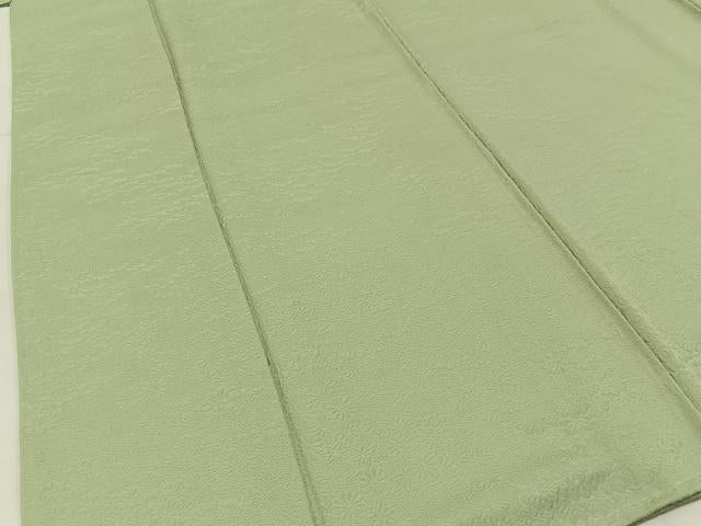 平和屋着物■上質な色無地 浜松花地紋 若菜色 正絹 逸品 未使用 BAAX6765hj