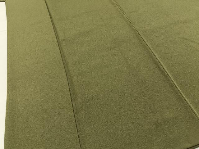 平和屋着物■上質な色無地 黄海松茶色 鈴乃屋扱い 正絹 逸品 BAAX6769hj