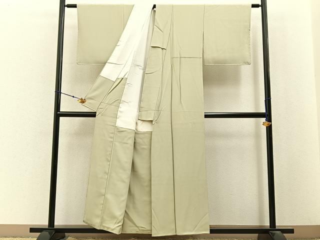 平和屋着物■上質な色無地 作家物 砂色 正絹 逸品 BAAX6775hj