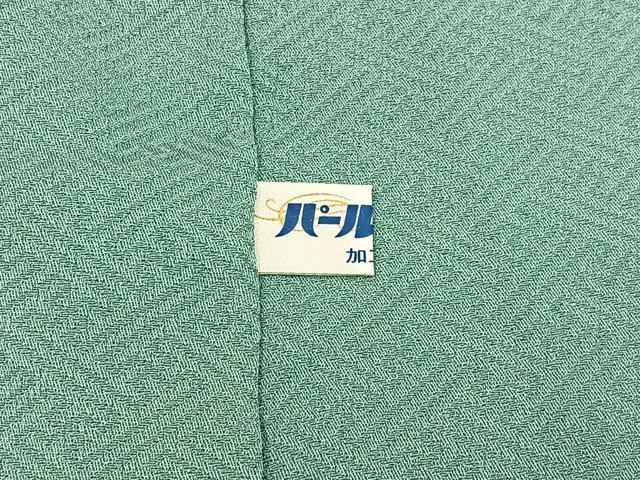 平和屋着物■上質な色無地 菊地紋 錆青磁色 正絹 逸品 BAAX6787hj