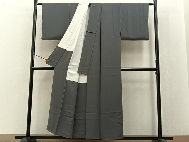 平和屋着物■上質な色無地 紫鼠色 正絹 逸品 BAAX6788hj