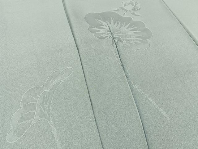 平和屋着物■豪華色留袖 色無地 蓮地紋 千草鼠色 正絹 逸品 未使用 BAAX6793hj