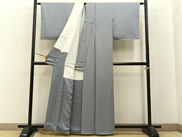 平和屋着物●上質な色無地 暁鼠色 正絹 逸品 BAAX6794hj