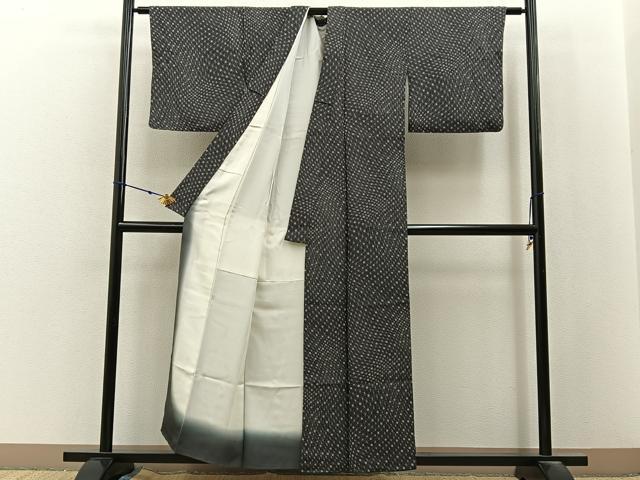 平和屋着物■上質な小紋 変わり麻の葉文様 正絹 逸品 BAAX6802hj