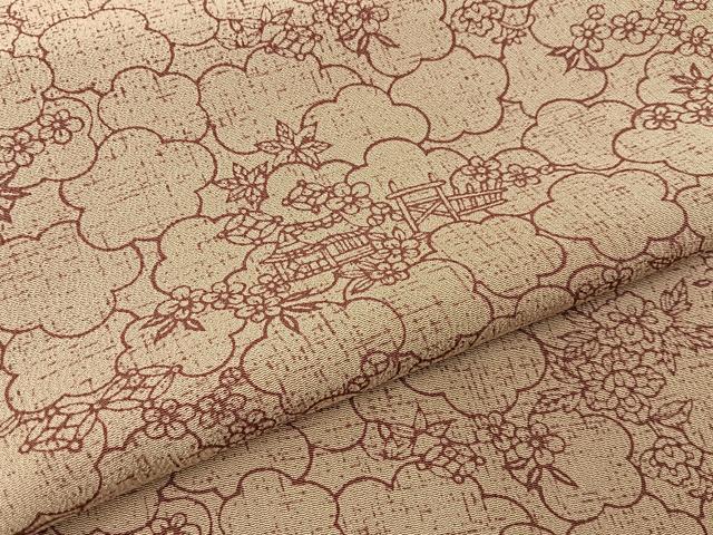 平和屋着物■上質な小紋 型染め 風景花文 正絹 逸品 BAAX6806hj