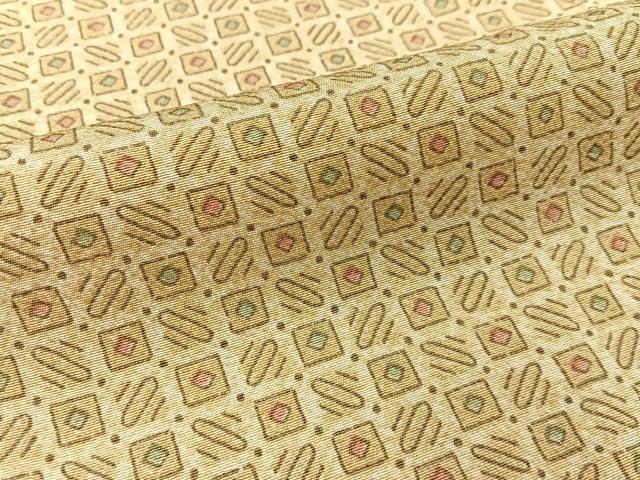 平和屋着物▽上質な小紋 単衣 幾何学文様 正絹 逸品 BAAX6817hj