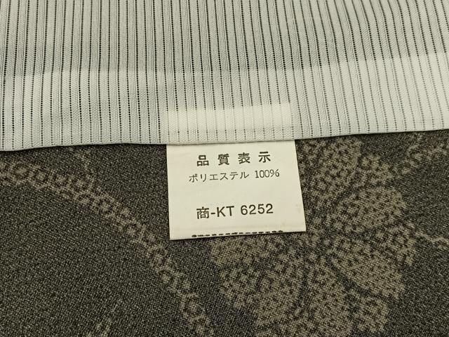 平和屋着物*夏物 小紋 紗 菊唐草文 黒地 洗える着物 BAAX6820hj