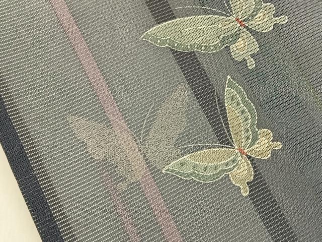 平和屋着物*夏物 小紋 絽 舞蝶文 洗える着物 BAAX6821hj