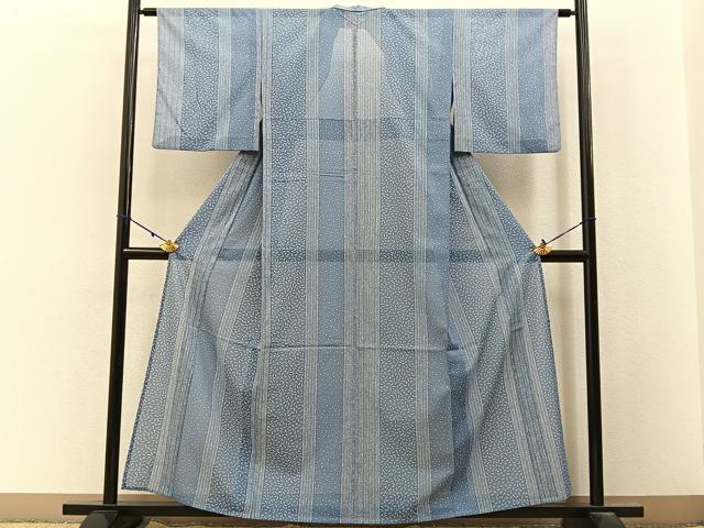 平和屋着物*夏物 小紋 絽 吹き寄せ間道 洗える着物 BAAX6823hj