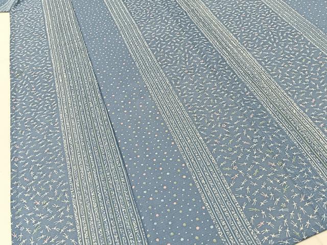 平和屋着物*夏物 小紋 絽 吹き寄せ間道 洗える着物 BAAX6823hj