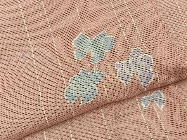 平和屋着物*夏物 小紋 絽 舞花文 洗える着物 BAAX6830hj