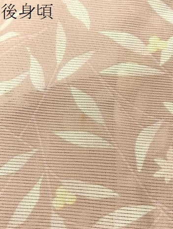 平和屋着物*夏物 小紋 絽 楓草葉文 洗える着物 BAAX6831hj