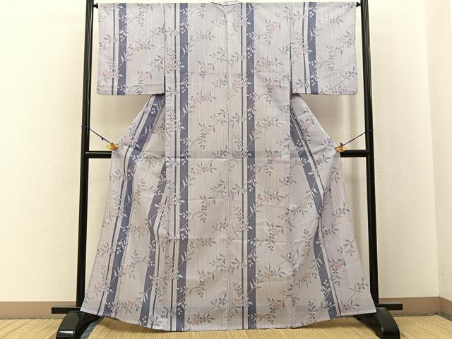 平和屋着物*夏物 小紋 絽 草花間道 洗える着物 BAAX6832hj