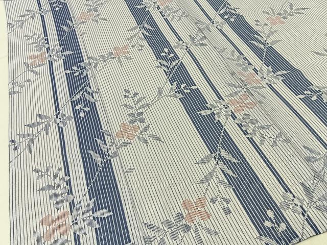 平和屋着物*夏物 小紋 絽 草花間道 洗える着物 BAAX6832hj