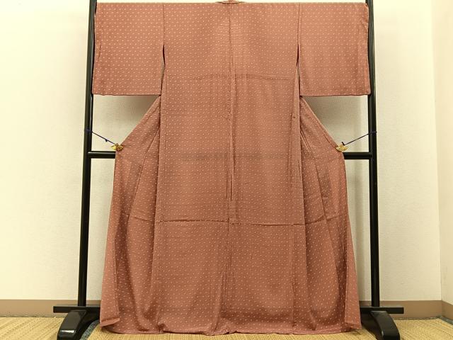 平和屋着物*夏物 小紋 絽縮緬 抽象文様 洗える着物 BAAX6865hj