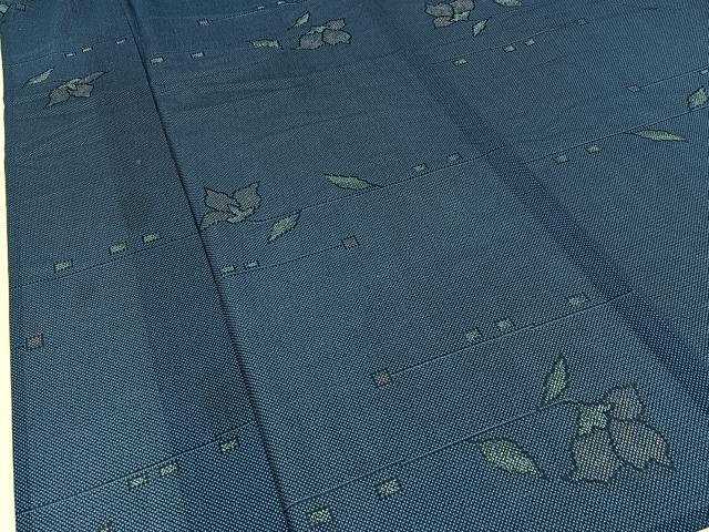 平和屋着物*夏物 小紋 紗 草花文 洗える着物 BAAX6867hj