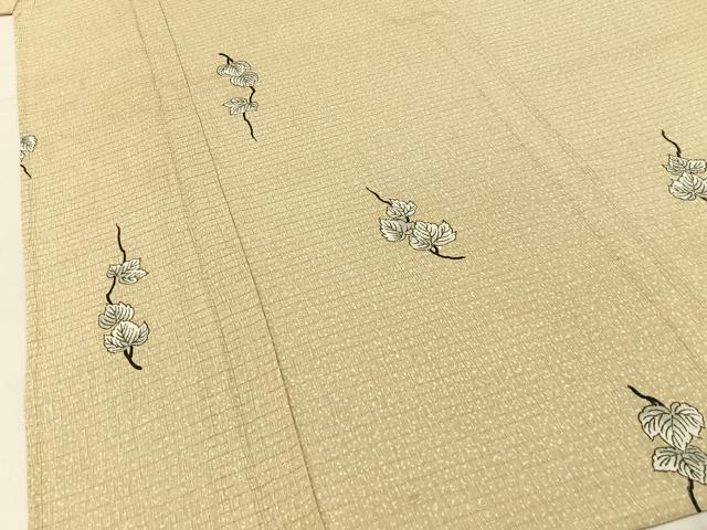 平和屋着物*夏物 小紋 絽縮緬 蔦の葉文 洗える着物 BAAX6871hj