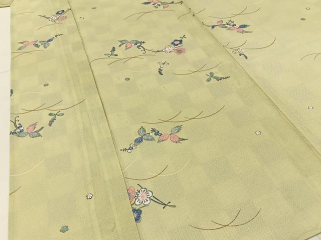 平和屋着物*夏物 小紋 絽 吹き寄せ文 洗える着物 BAAX6876hj