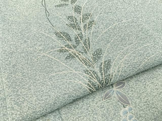 平和屋着物*夏物 小紋 絽 草葉文 洗える着物 BAAX6881hj