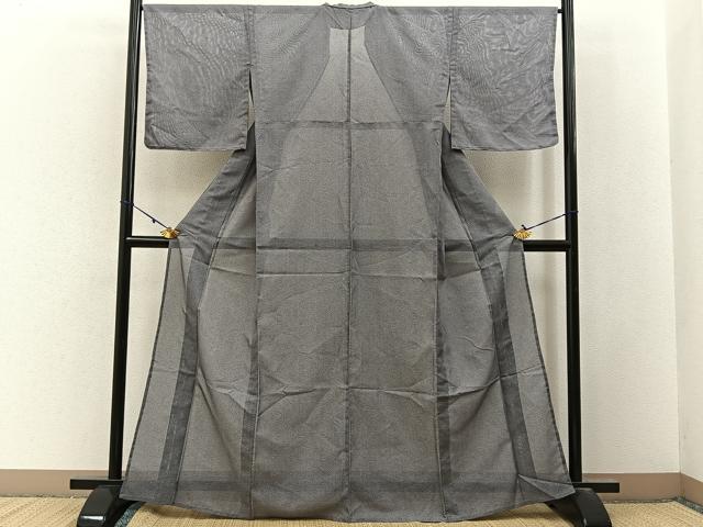 平和屋着物*夏物 江戸小紋 絽 鮫小紋柄 両面染め 洗える着物 未使用 BAAX6894hj