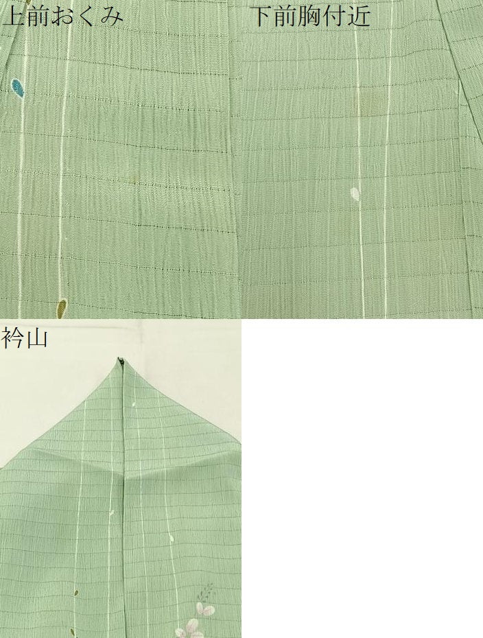 平和屋着物*夏物 小紋 絽縮緬 萩 洗える着物 BAAX6901hj