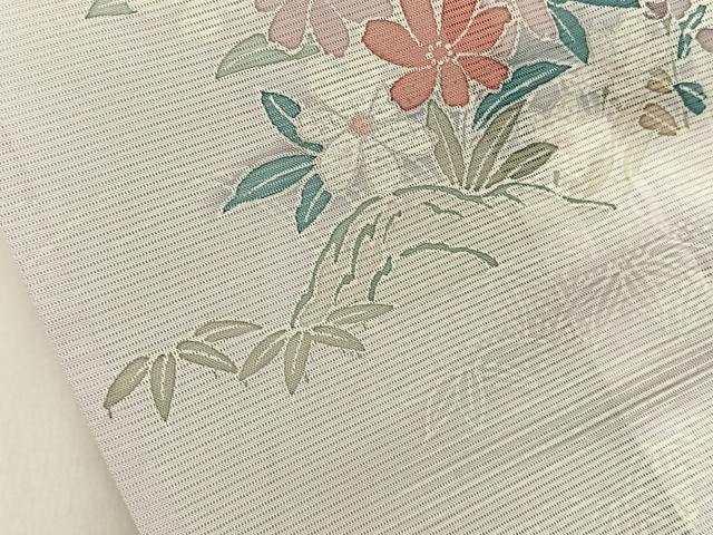 平和屋着物*夏物 訪問着 絽 風景草花文 暈し染め 洗える着物 BAAX6902hj