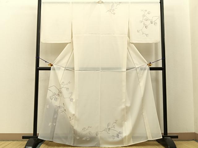 平和屋着物*夏物 訪問着 絽 枝葉文 暈し染め 洗える着物 BAAX6905hj