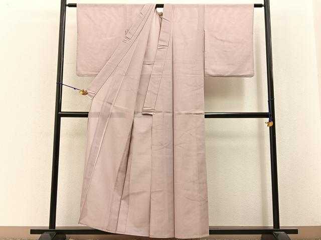 平和屋着物*夏物 紗紬 芝草文 色無地 薄柿色 正絹 逸品 未使用 BAAX6908hj
