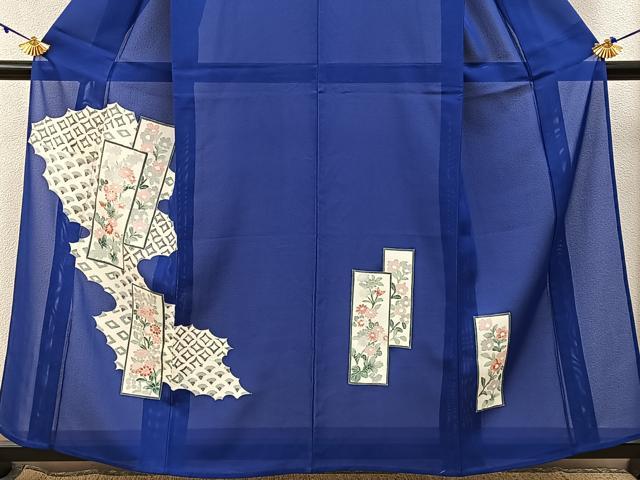 平和屋着物*夏物 訪問着 絽 短冊有職花文 正絹 逸品 未使用 BAAX6909hj