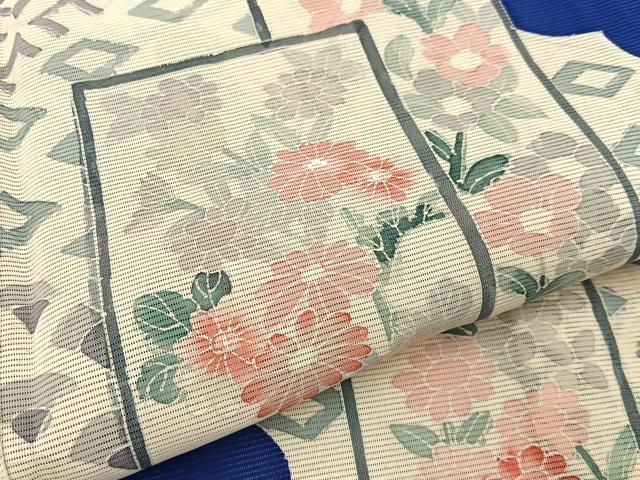 平和屋着物*夏物 訪問着 絽 短冊有職花文 正絹 逸品 未使用 BAAX6909hj