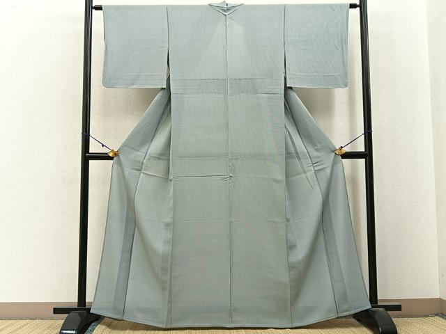 平和屋着物*夏物 伝統工芸士 廣瀬雄望 江戸小紋 絽 万筋 水浅葱色×白磁色 正絹 逸品 BAAX6914hj