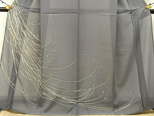 平和屋着物*夏物 訪問着 絽 刺繍 舞蝶文 正絹 逸品 BAAX6917hj