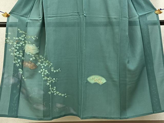平和屋着物*夏物 訪問着 絽 地紙流水花文 金彩 正絹 逸品 BAAX6919hj
