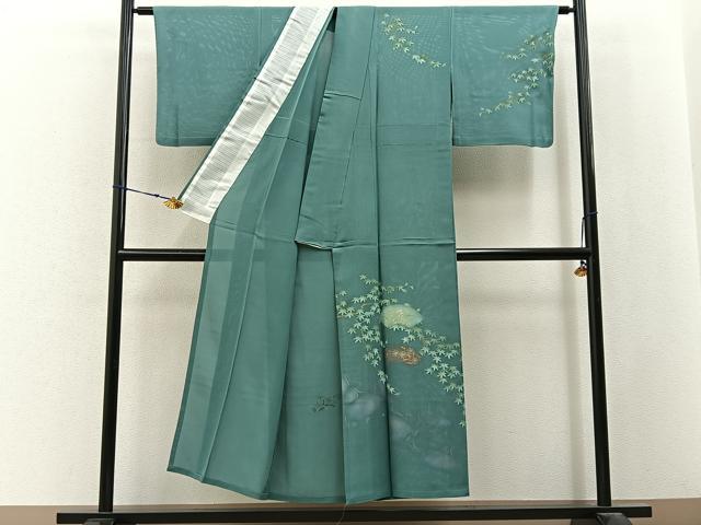 平和屋着物*夏物 訪問着 絽 地紙流水花文 金彩 正絹 逸品 BAAX6919hj