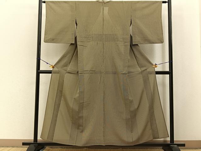 平和屋着物*夏物 お召 紗 縞 正絹 逸品 BAAX6920hj