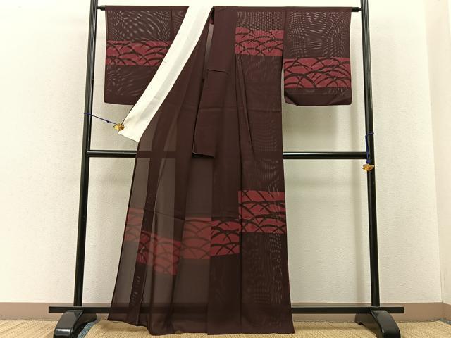 平和屋着物*夏物 訪問着 絽 芝草文 正絹 逸品 BAAX6922hj