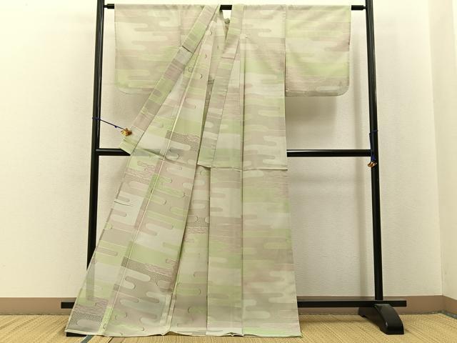 平和屋着物*夏物 小紋 絽 エ霞有職文 ロング丈 正絹 逸品 BAAX6926hj