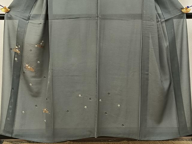 平和屋着物*夏物 訪問着 絽 竹屋町刺繍 花筏 金彩 正絹 逸品 BAAX6928hj