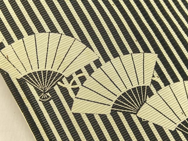 平和屋着物*夏物 訪問着 絽 扇面文 黒地 正絹 逸品 BAAX6929hj