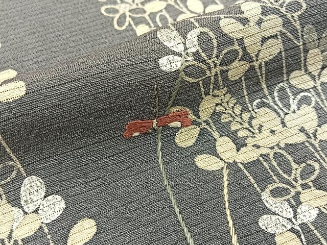 平和屋着物*夏物 訪問着 絽 刺繍 蜻蛉に萩 銀彩 正絹 逸品 BAAX6933hj