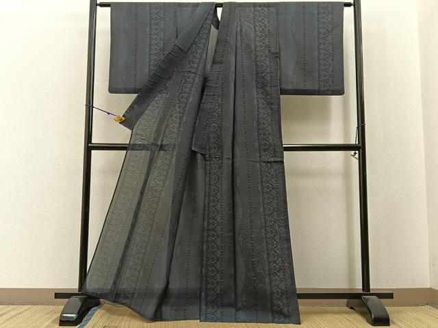 平和屋着物*夏物 本場大島紬 夏大島 草花文 正絹 逸品 BAAX6935hj