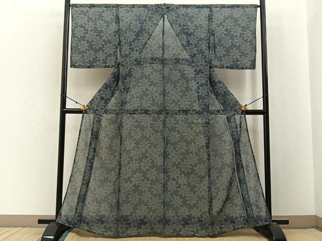 平和屋着物*夏物 紗紬 花尽し 正絹 逸品 BAAX6938hj