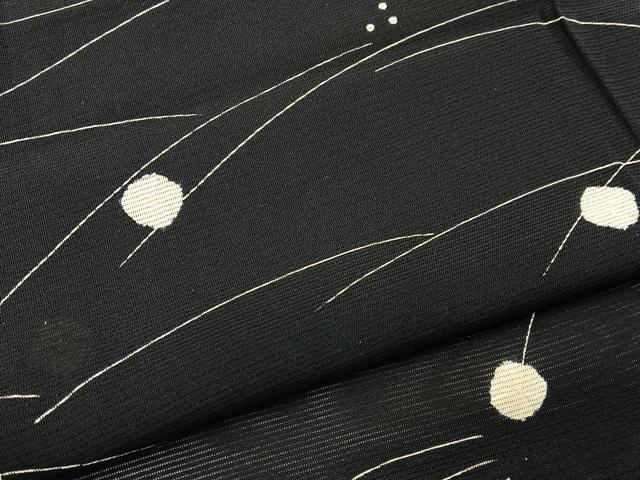 平和屋着物*夏物 小紋 絽 絞り 露芝文 黒地 正絹 逸品 BAAX6939hj
