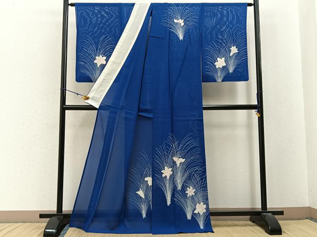 平和屋着物*夏物 訪問着 絽 草花文 正絹 逸品 BAAX6942hj