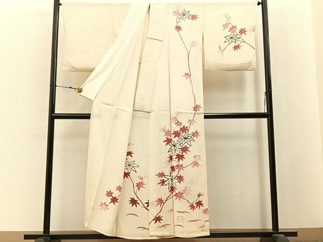 平和屋着物*夏物 訪問着 絽 楓 銀彩 正絹 逸品 BAAX6944hj