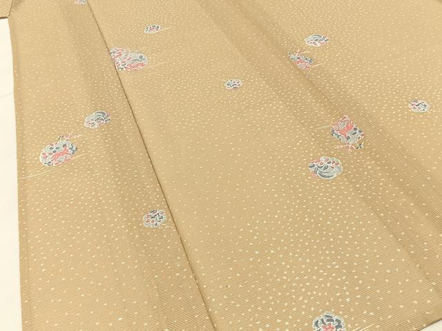 平和屋着物*夏物 小紋 絽 動物雪輪花文 洗える着物 BAAX6971hj