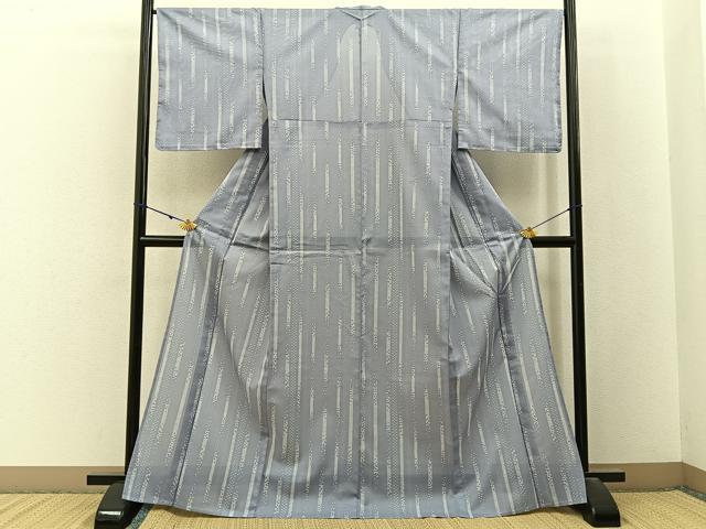平和屋着物*夏物 小紋 絽 鹿の子文様 洗える着物 未使用 BAAX6972hj