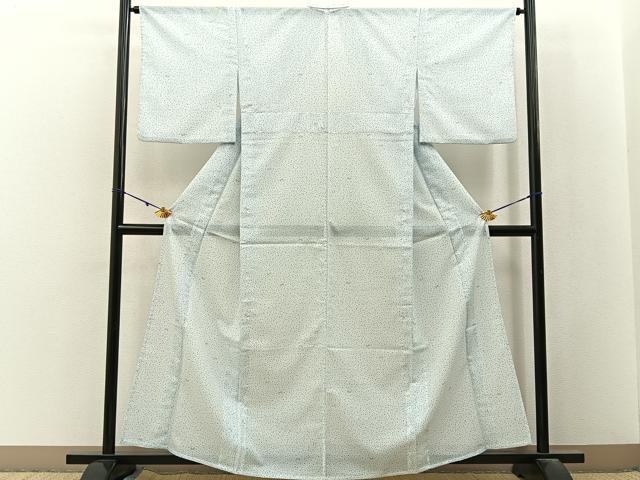平和屋着物*夏物 小紋 絽 舞蝶文 洗える着物 BAAX6974hj