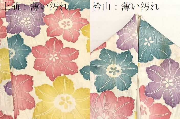 平和屋着物■上質な小紋 草花文 正絹 逸品 BAAX7006hv